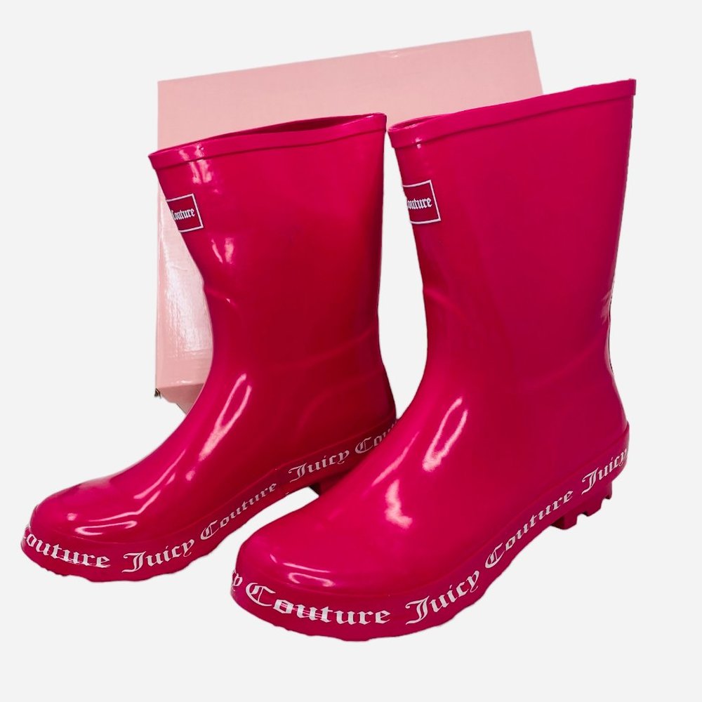 Juicy Couture Hot Pink Rain Boots 10M New NWT